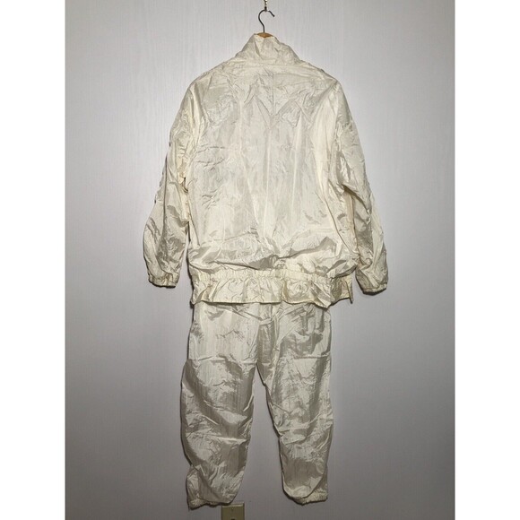 Active Exchange Tracksuit Womens Medium White Gold Pants Jacket Set 80s 90s - Picture 11 of 13